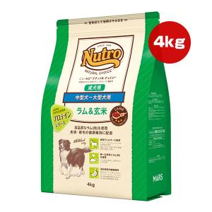 ☆ナチュラルチョイス 中型犬〜大型犬用 成犬用 ラム＆玄米 4kg プロテインシリーズ ニュートロジャパン ▼g ペット フード 犬 ドッグ｜runpet