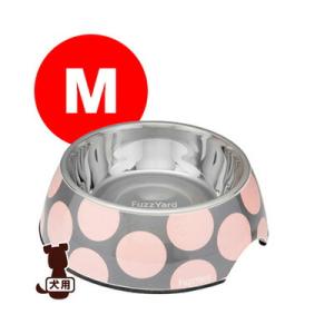 ■FuzzYard 二層食器 バブル ピンク M ホッタハブ ▽b ペット グッズ 犬 ドッグ 食器...