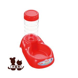 ペティオ ディッシュ 給水器付 レッド ヤマヒサ▼a ペット グッズ ドッグ キャット 犬 猫 食器...