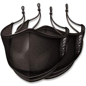 【まとめ買い】 (2枚セット) BREATH SPORTS スポーツマスク メッシュマスク ブレスマスク マスク 洗える 黒 スポーツ UVカッ