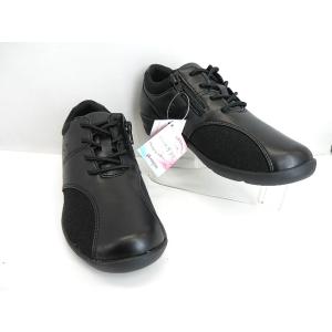 在庫処分SALE◇レディス ファスナー付き紐 ガラス防滑/EVEイブ/321 ブラック 4E/ムーン...