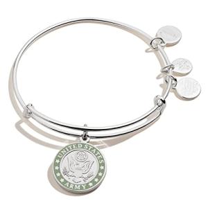 Alex and Ani US Army II バングルブレスレット シャイニーシルバー フリーサイズ AS20ARMYSS 【並行輸入】｜runsis-store