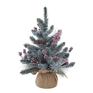 Kurt S. Adler 18インチ フロック加工レッドベリーと松ぼっくりクリスマスツリー、マルチ 【並行輸入】｜runsis-store