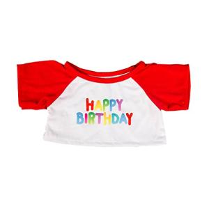 Happy誕生日TシャツW /赤Teddy Bear Clothesフィット14????18? build-a-bear、Ver 【並行輸入】｜runsis-store