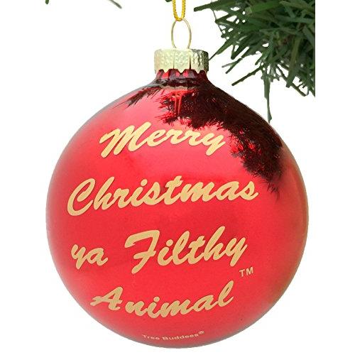 Tree Buddees メリークリスマス Ya Filthy 動物ガラス クリスマスオーナメント ...