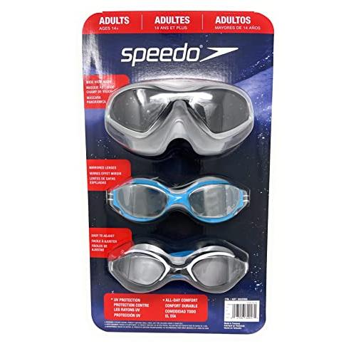 (Colors May Vary) - Speedo 3 Pack Adult Swimming G...
