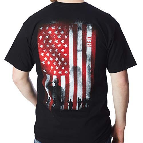 BlackのBone Head Outfitters Red Flag-愛国的なグラフィックTシャツ...