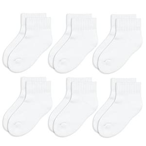 Jefferies Socks ビッグボーイズ シームレストゥ クォーターアスレチックソックス (6足組)  ホワイト  9-11 【並行輸入】｜runsis-store