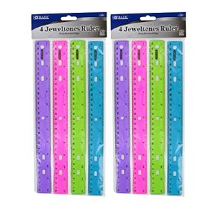 Bazic Jeweltones Color Rulers  12 Inches  Pack of 8 【並行輸入】｜runsis-store