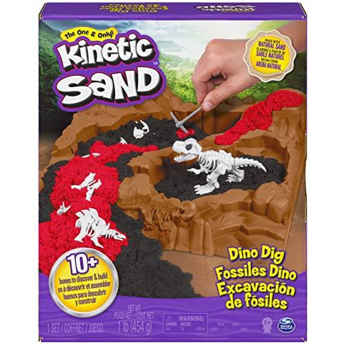 キネティック サンド ディノ ディグ プレイセット 隠れた恐竜の骨10個付き 砂感覚おもちゃ 6歳以...