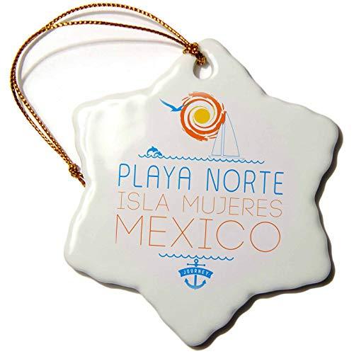 3dRose スノーフレークオーナメント - プラヤ・ノルテ島、メキシコサマータイムアドベンチャー ...