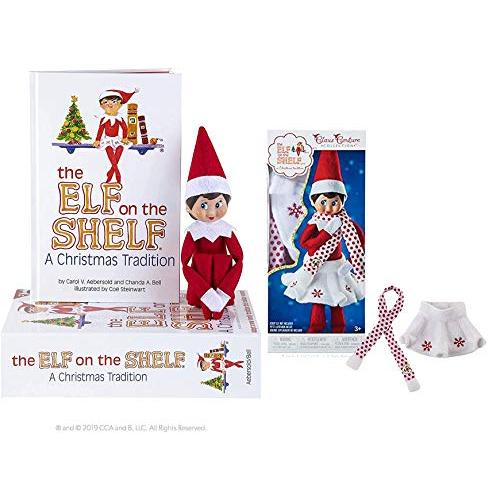 The Elf on the Shelf:クリスマス伝統ガールスカウトエルフ (青い目) クロースク...