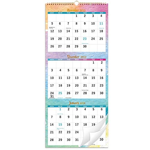 カレンダー 2023-2024 - 2025月-2026月 3ヶ月壁掛けカレンダー表示 (1ヶ月に折...