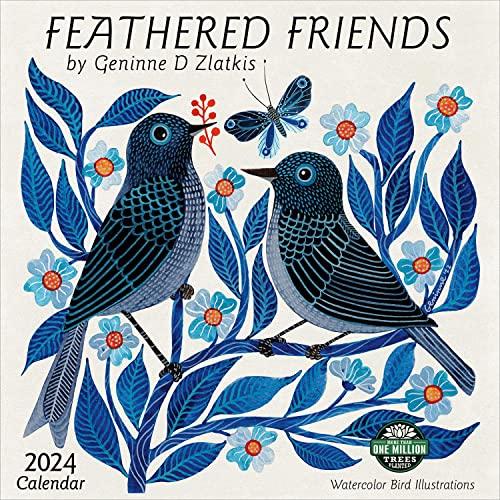 Feathered Friends 2024 Calendar: Watercolor Bird I...