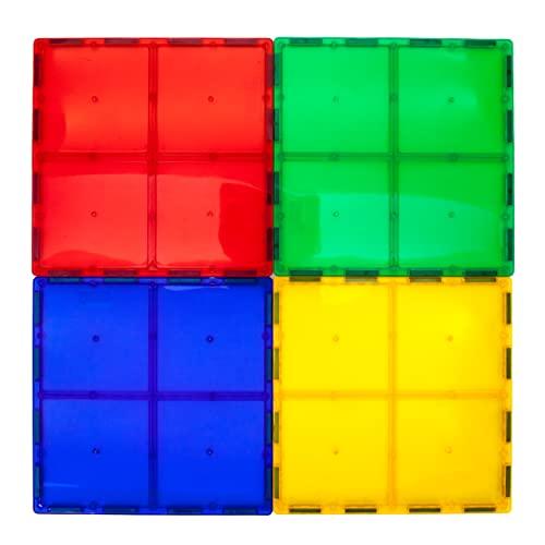 ピカソタイル4ピース磁気ビルディングブロック大平方形状マグネットタイル建設おもちゃステムラーニングキ...