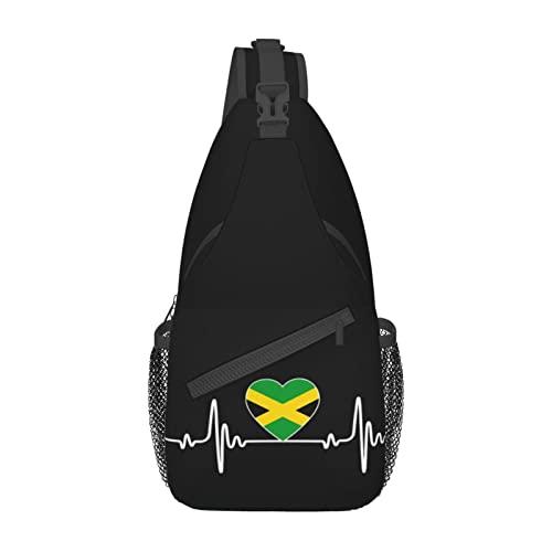 ジャマイカ国旗 スリングバッグ クロスボディバックパック 多目的 軽量 スリングバックパック ハイキ...