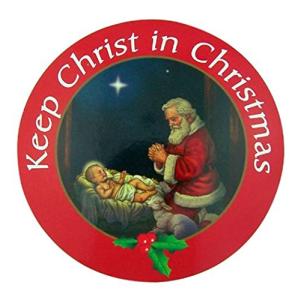 Keep Christ in Christmas Adoring Santa 自動車用マグネットデカール 6インチ 【並行輸入】｜runsis-store