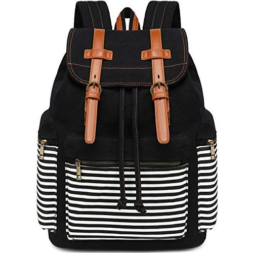 Bluboon Canvas School Backpack Women College BookB...