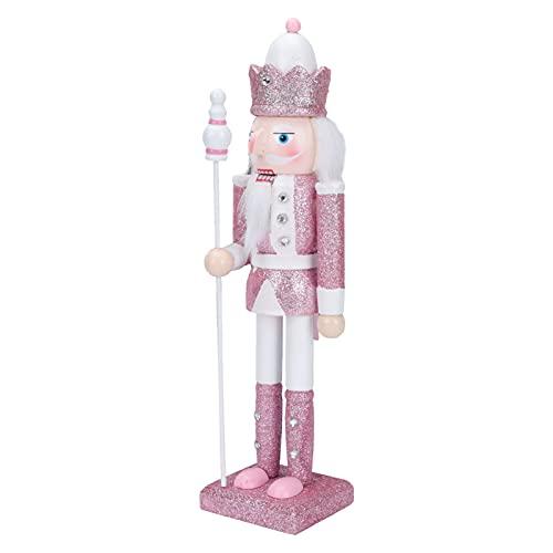 Amosfun くるみ割り人形 12インチ クリスマス くるみ割り人形 デコレーション ピンクのくる...