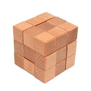 KINGOU Wooden Puzzle 3D Interlocking Cube Puzzle Brain Teaser Inte 【並行輸入】｜runsis-store