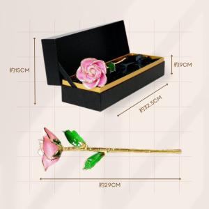 プリザーブドフラワー 薔薇 1輪 24金 ゴー...の詳細画像5