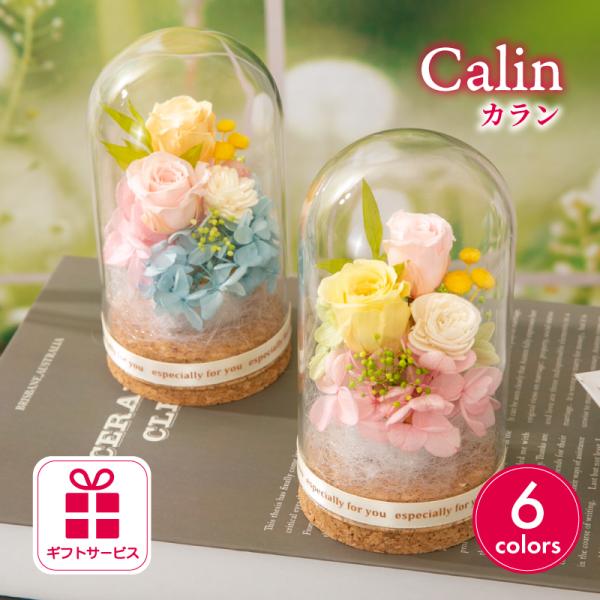 プリザーブドフラワー ギフト 花 カラン ガラスドーム ミニ 誕生日プレゼント 女性 結婚 記念日 ...