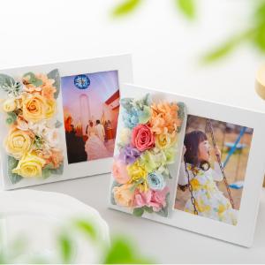 プリザーブドフラワー ギフト 写真立て ナチュ...の詳細画像1