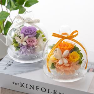 プリザーブドフラワー ガラスドーム タルトビケ...の詳細画像1