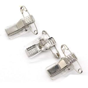 名札 バッジ 用 金属 ワニ口 クリップ 留め具 安全 ピン