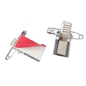 名札 バッジ 用 クリップ 留め具 安全ピン 付き 両用 タイプ 名札 バッヂ 両面テープ付　10個入り