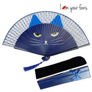 折扇子 シンプル 扇型 猫 ネコ 浴衣 可愛いの詳細画像3