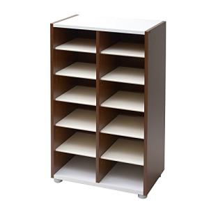 アビライト 日本製 シューズラック プラ棚板 2列 幅55.1 高さ93 ブラウン PLD-57PDB