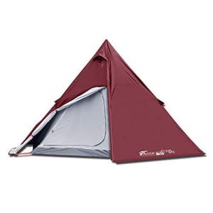 FIELDOOR ワンポールテント 4人用  ロープ ペグ 収納バッグ付 UVカット シルバーコーティング 高耐水 フルクローズ メッシュ コンパクト