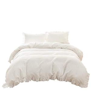 Simple Opulence 布団カバーセット ベッドカバー 布団カバー 3点セット 綿100 3重ガーゼ 枕カバー ボックスシーツ フリル付き 洗い替え シングル ホワイト