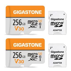 Gigastone マイクロSDカード 256GB 2個セット Micro SD card SDアダプタ付き U3 C10 100MB/S SDXC micro sd カード 4K Ultra HD ビデオ 撮影