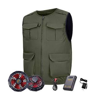 ファン付きベスト 12V ファンバッテリーセット 扇風機服 …