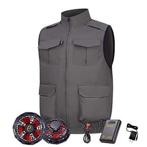 ファン付きベスト 12V ファンバッテリーセット 扇風機服 …