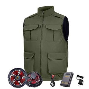 ファン付きベスト 12V ファンバッテリーセット 扇風機服 …