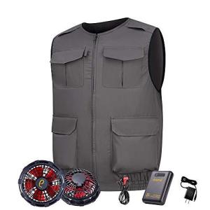 ファン付きベスト 12V高出力 ファンバッテリーセット 扇風機服 …