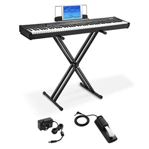 Moukey 電子ピアノ セット 88鍵盤 セミウェイト ピアノタッチ感 自動伴奏 タッチレスポンス機能 初心者 サステイ