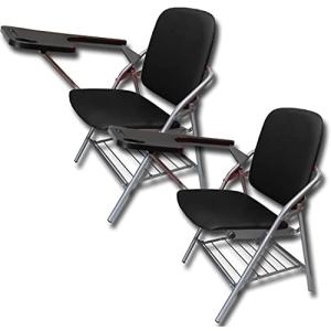 Yishi テーブル 付き 折りたたみ椅子 完成品 人工皮革 PU製 スポンジクッション付き 折りたたみチェア 背付き 組