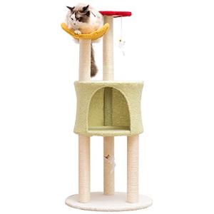 Mwpo キャットタワー フラワー カラー かわいい おしゃれ 猫タワー 組立簡単 四季適合 運動不足 ストレス解消 人気 ペット用品 268B