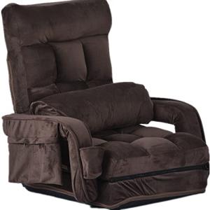 Freeberty 座椅子 ひじ掛け付き クッション付き コンパクト ハイバッ リクライニング 1人掛け フロアソファー 折りたたみ ファブリック