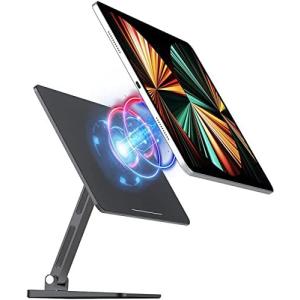 WASJOYE iPad Proスタンド 磁気 折りたたみ アルミ材質 高さ 角度調整 超強力 マグネットスタンド iPadをiMacに (iPad Pro