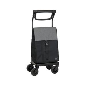 GRANMARIE ショッピングカート ブレーキ付き 4輪 横押し 後ろ引き 2way 保冷 保温 買い物カート 保冷バッグ 保冷カートGM-124ST ブラック