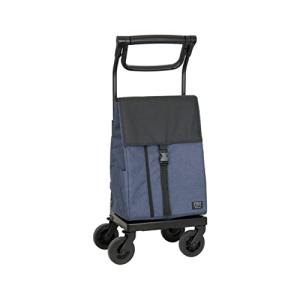 GRANMARIE ショッピングカート ブレーキ付き 4輪 横押し 後ろ引き 2way 保冷 保温 買い物カート 保冷バッグ 保冷カートGM-124ST ネイビー