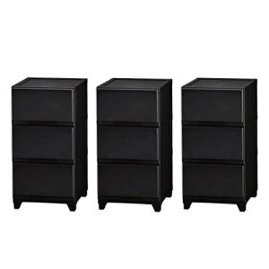 ジェーイージェーアステージ JEJアステージ 収納チェスト 壁付デコニーシーヴォ 3段 ダークブラウン 3個セット 日本製 収納ボックス 衣類 タンス