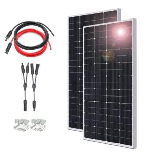 ソーラーパネル 200W 12Vシステム用 200W×2枚 太陽光パネル 単結晶ソーラーパネル 太陽光チャージ 変換