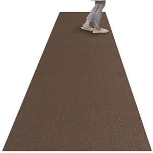 サンコー キッチンマット はっ水 洗える ロングマット 台所 廊下 日本製 おくだけ吸着 カーペットタイプ 90×270cm ブラウン KL-57