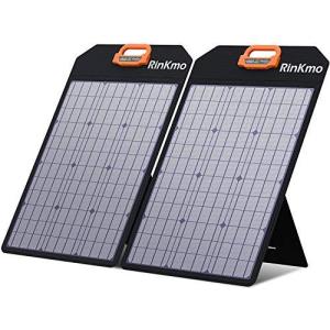 RINKMO 100W ソーラーパネル 複数並列でパワー倍増 50W ソーラーチャージャー 最大200W高出力実現 光強度センサー